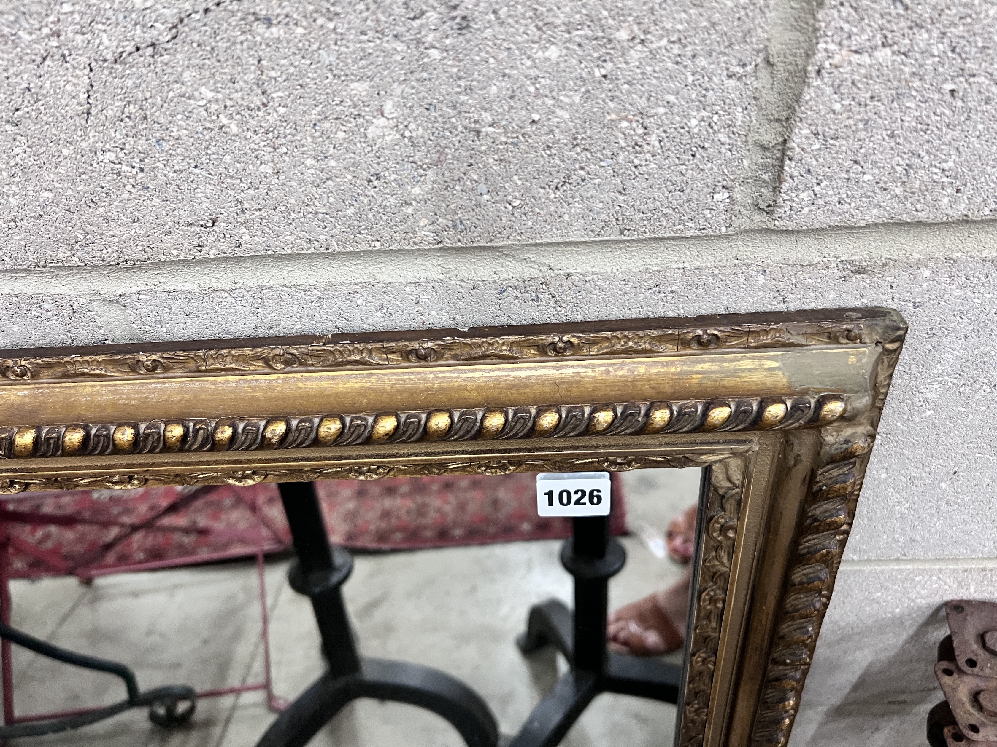 An early 20th century rectangular gilt framed wall mirror, width 66cm, height 91cm